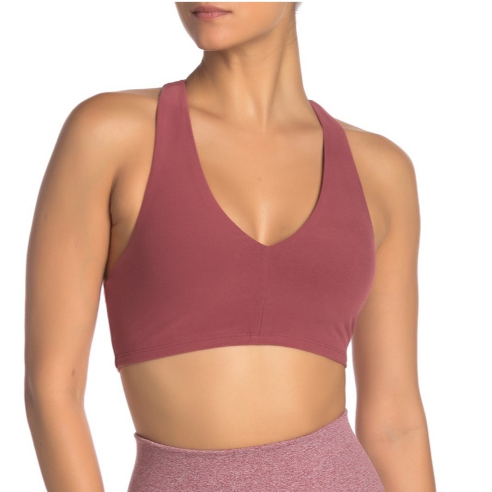 Alo yoga alosoft base bra in rosewood. Small